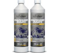 bio-chem additif pour réservoir d'eau grise - 2X 1000 ml concentré - Nettoyant pour réservoir d'eau sale, d'eau grise et d'eaux usées de camping-cars, caravanes - DE
