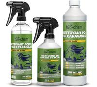 Bio-Chem - Basic Set de 3 Produits pour Nettoyage de caravanes - Nettoyant Camping-Car 1L - Nettoyant vitre et Pare-Brise en plexiglas 750mL - Décapant Traces de Pluie 500ml