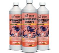 bio-chem Bio Additif pour eau de rinçage 3X 1 L concentré pour réservoir de chasse I Nettoyant WC Rinse Flush pour toilettes de camping, toilettes chimiques et toilettes mobiles AVEC & SANS réservoir 