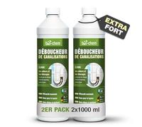 bio-chem - Deboucheur canalisation professionnel 2L - Deboucheur wc anti odeur canalisation - Entretien canalisation express extrêmement efficace contre les bouchons et les cheveux