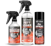 Bio-Chem - Décapant résine et traces de brûlé 0,5L - Nettoyant surfaces barbecues 750ml - Spray vaporisateur d’huile 200ml - Basic Set 3 Produits - Adapté pour Airfryer