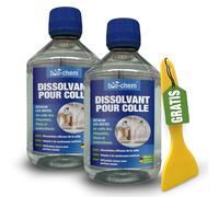 bio-chem - Dissolvant colle et adhesif 2x500ml - Décapant résidus de glue - Produit enlever colle autocollant - Décolle étiquettes, glue extra forte, uhu, loisir creatif - Grattoir inclus
