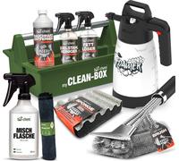 bio-chem Kit de nettoyage et d'entretien pour barbecue boîte professionnelle 9 pièces : Décapant résine de fumée 1L (avec vaporisateur) + Dégraissant 750ml + Nettoyant inox 750 ml + Pulvérisateur mous
