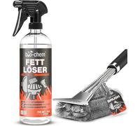 bio-chem Nettoyant dégraissant pour gril 750 ml avec brosse pour gril - Spray professionnel pour gril, fumoir & four | Fort pouvoir dégraissant avec formule de protection de l'aluminium | Ménage les m