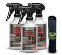 Bio-Chem - Nettoyant insert cheminée vitre 3x 500ml + chiffon en microfibres - Produits et accessoires de nettoyage insert, cheminee, poele a granule, bois - Nettoyant vitre cheminée