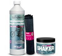 bio-chem Nettoyant pour chaine de vélo 1L + shaker + chiffon microfibres