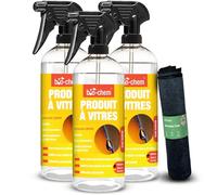 Bio-Chem - Nettoyant surfaces vitrées et verre 3x 750ml - produits et accessoires de nettoyage surfaces en verre, miroirs, fenêtres, vitres de voiture, façades de cuisine