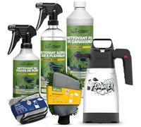 Bio-Chem - Premium Set 6 produits d'entretien caravane et camping car - Nettoyage des surfaces extérieures des véhicules de camping - Soin vitres, pare-brise, carrosserie - Accessoires inclus