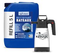 Bio-Chem - Produit de Nettoyage pour Bateau 5L + Vaporisateur de Mousse 1,5L - Entretien de Coques de Bateaux, Navire, Yacht, Kayak - Solution nettoyante pour Bateau pneumatique