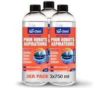 Bio-Chem - produit nettoyant sol pour aspirateur robot 3 x 0,75L + verre doseur - nettoyant économique et écologique pour aspirateurs et robots de toutes marques