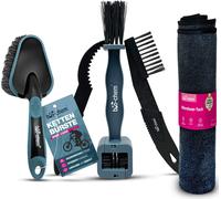 bio-chem set d'accessoires pour vélo 5 pièces - set de brosses à chaîne y compris chiffon microfibre pour le nettoyage du vélo - idéal pour VTT, E-Bike, vélo de course - pour transmission, cassette, d
