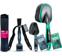 bio-chem set d'accessoires pour vélo 6 pièces - set complet avec brosses à chaîne, brosse à vélo & chiffon microfibre - pour l'entretien et le nettoyage du vélo - idéal pour E-Bike, MTB, vélo de cours