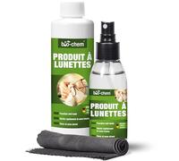 Bio-Chem - Spray nettoyant lunettes 100 ml + 250ml avec chiffon - Produit et accessoires de nettoyage pour lunettes de vue, loupe, écrans