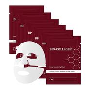 Bio-Collagen Face Mask,Korean Real Deep Anti Wrinkle Mask, Hydrogel Overnight Lift Masks with Slow-Release Formula for Glass Skin,Minimisation Pores, Amélioration l'Élasticité,Skincare Coréenne (6PC)