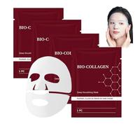Bio-Collagen Face Mask,Korean Real Deep Anti Wrinkle Mask, Hydrogel Overnight Lift Masks with Slow-Release Formula for Glass Skin,Minimisation Pores, Amélioration l'Élasticité,Skincare Coréenne (4PC)