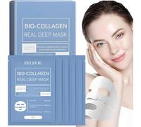 Bio-Collagen Real Deep Mask, Bio Collagen Mask Overnight, Masque Soluble de SuppléMent de CollagèNe, Masque CoréEn au CollagèNe Bio pour Hydrater, éClaircir, Soigner, RéParer (B)