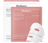 Bio-Collagen Real Deep Mask Pack De 4-Masques Visage,Masque Visage,Masque Visage Femme,Masque Visage,Resserrement Des Pores,Traitement Des Rides