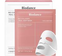 Bio-Collagen Real Deep Mask Pack De 4-Masques Visage,Masque Visage,Masque Visage Femme,Masque Visage,Resserrement Des Pores,Traitement Des Rides