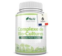 Bio Cultures Complex Probiotiques Flore Intestinale avec Lactobacillus acidophilus - 180 Gélules - 6 Mois D'approvisionnement - Nu U Nutrition