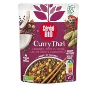 BIO - Curry thaï lentilles coco Bio CEREAL | Savoureux mélange onctueux | Idéal pour un repas gourmand | le sachet de 240g | LOT DE 3