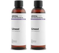 BIO - Huile végétale LIN - 100mL - 100% Pure, Naturelle, Pressée à froid et Certifiée Cosmos - AROMA LABS (Marque Française) (Lot de 2)