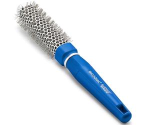 Bio Ionic BlueWave Round Brush Small, NanoIonic Conditioning Brush, Crimped bristles for added tension, Soft Touch, Easy Grip Handle
