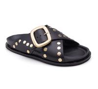 BIO.Lab, Lady Double Buckle, Sandales Sandales Mode Casual Rivets, Black Gold, 37 EU