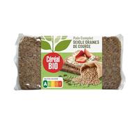 BIO - Pain complet de seigle courge bio CEREAL | Onctueux et savoureux | Idéal pour vos repas équilibrés | 500 g | LOT DE 3
