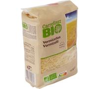 BIO - Pâtes vermicelles bio CARREFOUR | Onctueuses et savoureuses | Idéales pour vos plats asiatiques | le paquet de 500g | LOT DE 4