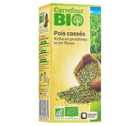 BIO - Pois Cassés Riches En Protéines Bio CARREFOUR | Savoureux et onctueux | Idéal pour vos plats équilibrés | la boite de 500g | LOT DE 4