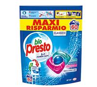 Bio Presto Bio Presto Power Caps Classique, Lessive Laveuse Prédosée en Capsules, Pack de 60 Lavages - 780 g