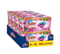 Bio Presto Power Caps Color, Lessive Laveuse Prédosée en Capsules, Paquet de 144 Lavages