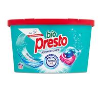 Bio Presto Power Caps Hygiène & Fraîcheur, Lessive Machine à laver Prédosé en capsules, élimine la saleté et les bactéries, Lot de 18 lavages