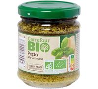 BIO - Sauce pesto alla Genovese Bio CARREFOUR | Savoureux et onctueux | Idéal pour pâtes et bruschetta | le pot de 185g | LOT DE 4