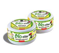 Bio-star® Pierre Blanche Nettoyant multi-usages universel, 2x180 g | Avec Éponges. Non Toxique, Hypoallergénique, Dégraissant et Brillant, Anti-Calcaire et Anti-Goutte