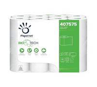 Bio Tech-Papier Hygiénique (407575),24 Rouleaux En Cellulose Pure Et Longueur De 19,8 M,2 Épaisseurs,180 Feuilles 9,5x11cm Par Rouleau