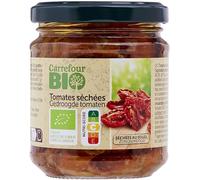 BIO - Tomates séchées Bio CARREFOUR | Savoureux et onctueux, parfaits pour vos plats | Idéal en apéritif ou en salade | la boite de 190g | LOT DE 4