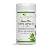 BIO Végétal FENOUIL BIO/MENTHE POIVRÉE BIO pour favoriser la digestion, un bon transit intestinal et soulager les inconforts digestifs tels que les ballonnements/60 gélules/Made in France