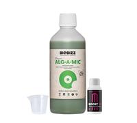 BioBizz Growmania Alg-A-Mic 250 ml + échantillon Boost Up de Up Nutrients + verre doseur | Revitalisant végétal organique | Idéal pour soulager le stress dans les petits pots