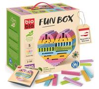 bioblo Funbox Pastel Mix Lot de 200 Blocs de Construction colorés durables pour Enfants à partir de 3 Ans | Blocs de Construction en Bois pour Enfants | Jouet STEM Montessori pour Jeux d'empilage et