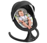 Bioby Balancelle Bebe Electrique | Transat Bebe Sécurisé avec Harnais 5 Points & 5 Modes de Balancement, pour Bébé 2-9 kg, Pliable, avec Bluetooth et Télécommande, Noir