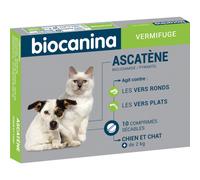 Biocanina Ascatène Nyclosamide Pyrantel Vermifuge Chien Chat 2kg Comprimés Sécables 10