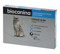 Biocanina Fiprocat Antiparasitaire 50mg Chat De Plus De 1kg Pipettes 3