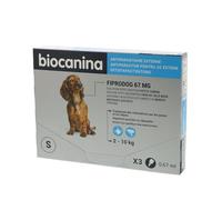 Biocanina Fiprodog 67 mg Petit chien de 2 à 10 kg 3 pipettes