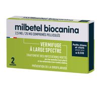 Biocanina Milbetel 2,5mg/25mg Vermifuge Petit Chien Et Chiot De 0,5kg À 10kg Comprimés Pelliculés 2