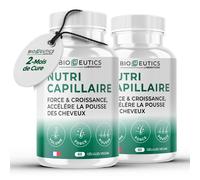 Bioceutics - Anti Chute Cheveux Femme & Homme - Traitement Fortifiant Intense - Stop Perte & Renforcement - Zinc Bisglycinate, Cuivre & Sélénium - Cure 2 Mois (60 Gélules)