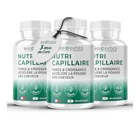 Bioceutics - Complément Alimentaire Cheveux, Ongles & Peau - Complexe Vitamines, Biotine Fort, Zinc & Plantes - Santé & Vitalité Capillaire - Cure Complète 3 Mois (90 Gélules)