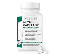 Bioceutics - Complément Alimentaire Cheveux Pousse & Anti Chute - Formule Originale MSM, Bambou, Cystine & 12 Vitamines - Force & Volume - Cure 1 Mois (60 Gélules)