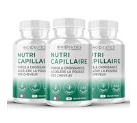 Bioceutics Vitalité Cheveux | Complément Alimentaire Cheveux Pour Pousse Rapide Et Densité | Vitamine Peau Et Ongles Avec Zinc Et Biotine | Programme 3 Mois De 90 Biotine Gélules