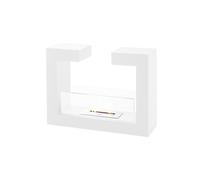 Stones Biocheminée au Sol Design Moderne Tête à tête Blanc 2 KW/h